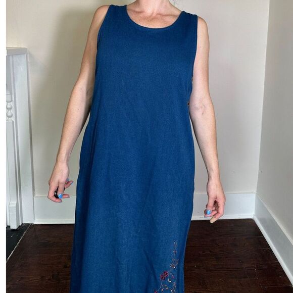 Vintage Denim Maxi Dress Size Medium - Picture 5 of 7